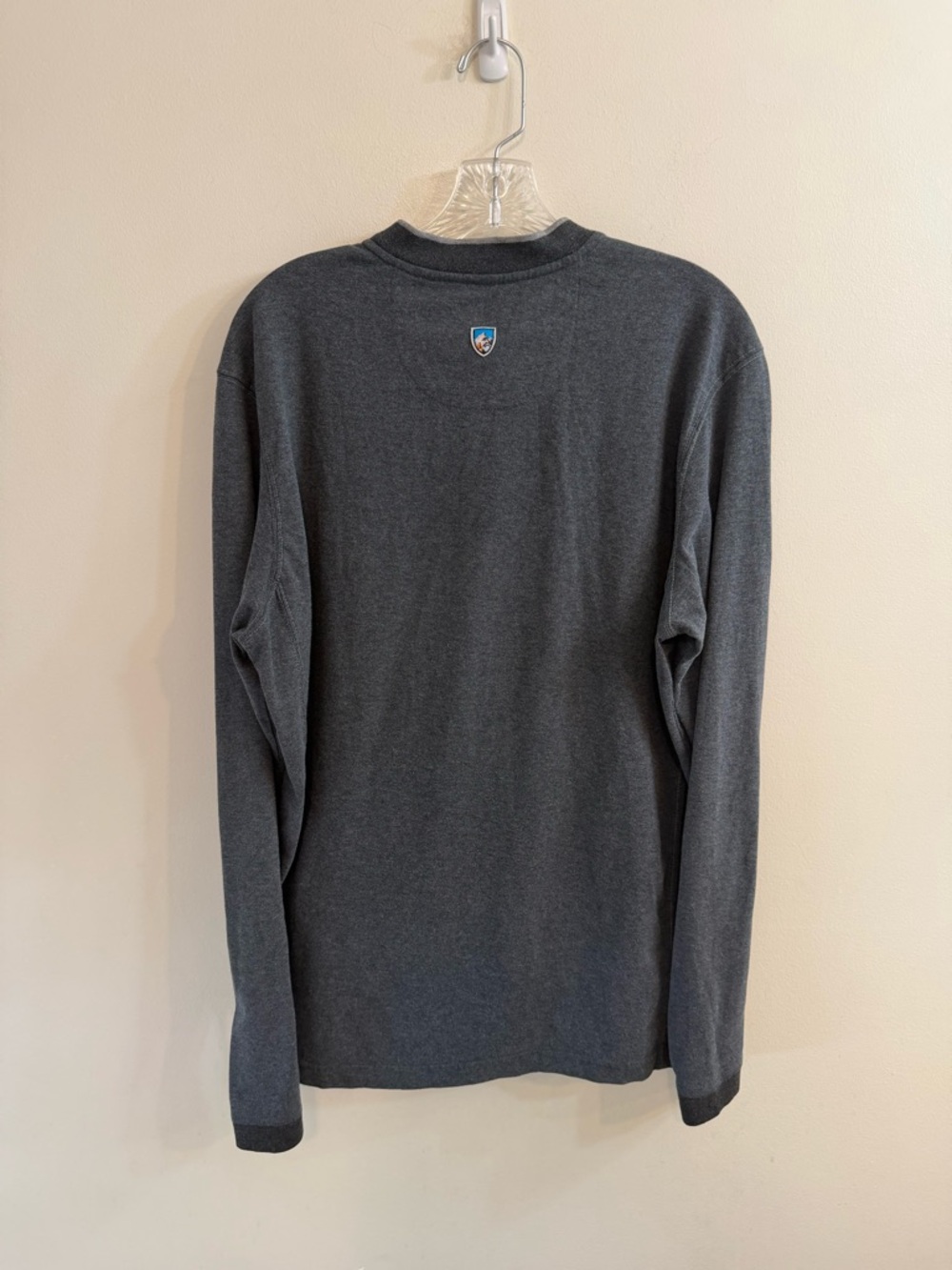 Kuhl Mens Long Sleeve Henley Shirt Blue Gray 100% Cotton Thumbholes Sz L Hiking - Picture 11 of 11